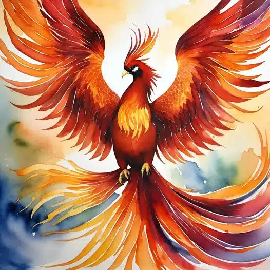 the death card represented by a phoenix